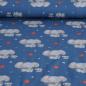 Preview: Baumwolljersey Elefanten mit Apfel blau – FVJ